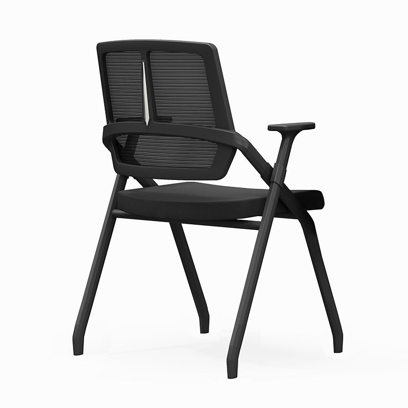 Modern Ergonomic Folding Office Chair - Space-Saving Nesting Training Chair With High-Density Foam & Silent Casters For Home Office