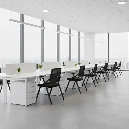 Modern Ergonomic Folding Office Chair - Space-Saving Nesting Training Chair With High-Density Foam & Silent Casters For Home Office