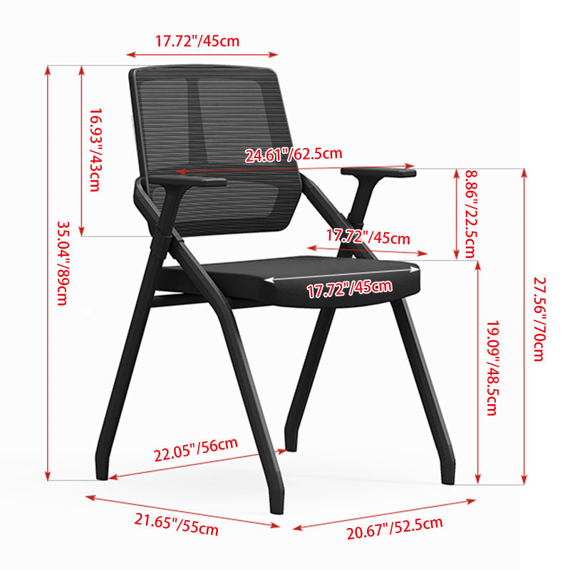 Modern Ergonomic Folding Office Chair - Space-Saving Nesting Training Chair With High-Density Foam & Silent Casters For Home Office