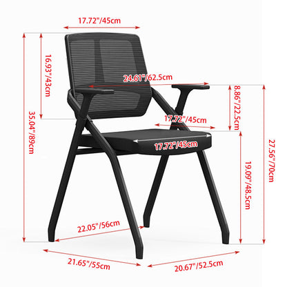 Modern Ergonomic Folding Office Chair - Space-Saving Nesting Training Chair With High-Density Foam & Silent Casters For Home Office