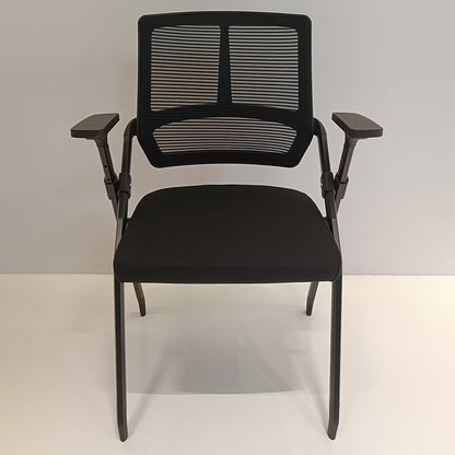 Modern Ergonomic Folding Office Chair - Space-Saving Nesting Training Chair With High-Density Foam & Silent Casters For Home Office