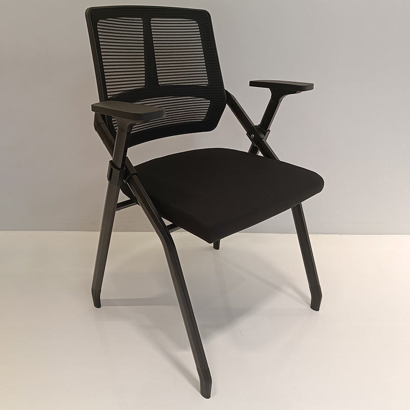Modern Ergonomic Folding Office Chair - Space-Saving Nesting Training Chair With High-Density Foam & Silent Casters For Home Office