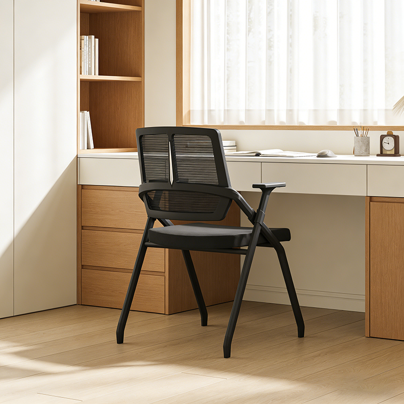 Modern Ergonomic Folding Office Chair - Space-Saving Nesting Training Chair With High-Density Foam & Silent Casters For Home Office