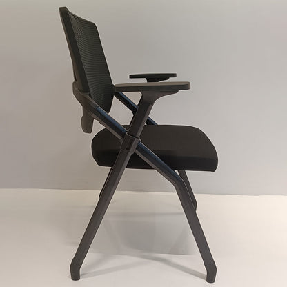 Modern Ergonomic Folding Office Chair - Space-Saving Nesting Training Chair With High-Density Foam & Silent Casters For Home Office
