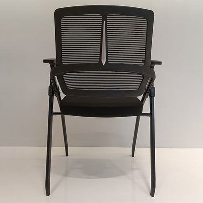 Modern Ergonomic Folding Office Chair - Space-Saving Nesting Training Chair With High-Density Foam & Silent Casters For Home Office