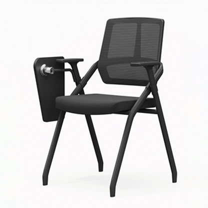 Modern Ergonomic Folding Training Chair With 180° Tablet Arm - Rectangular Nesting Desk Chair With Flip-up Seat & Breathable Mesh Back For Home Office