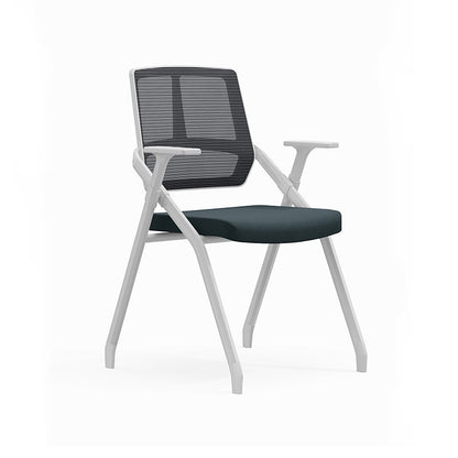 Modern Ergonomic Folding Office Chair - Rectangular Nesting Desk Chair With Flip-up Seat & 2D Armrests For Home Office