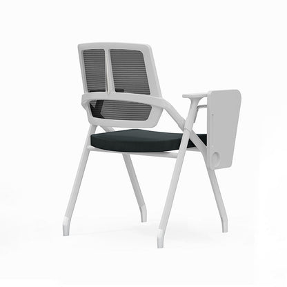 Modern Professional Ergonomic Space-Saving Mesh Office Chair - Rectangle Training Chair With Foldable Writing Tablet For Home Office