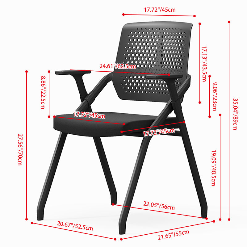 Modern Professional Ergonomic Training Chair - Rectangle Foldable Desk Chair With High-Density Cushion For Home Office