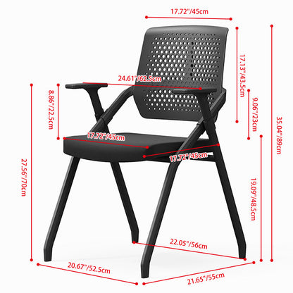 Modern Professional Ergonomic Training Chair - Rectangle Foldable Desk Chair With High-Density Cushion For Home Office