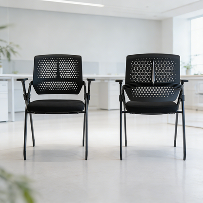 Modern Professional Ergonomic Training Chair - Rectangle Foldable Desk Chair With High-Density Cushion For Home Office