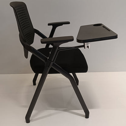 Modern Folding Ergonomic Office Chair - Rectangular Training Chair With 180° Writing Tablet For Home Office
