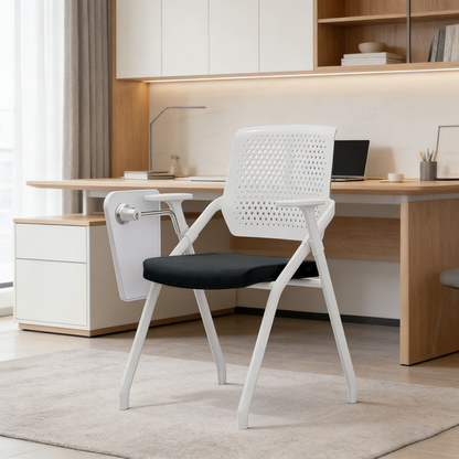 Modern Multi-Functional Space Saving Design Folding Office Chair - Rectangular Stackable Writing Board Desk Chair For Home Office