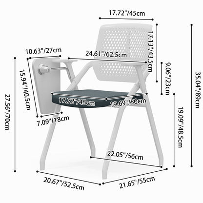 Modern Multi-Functional Space Saving Design Folding Office Chair - Rectangular Stackable Writing Board Desk Chair For Home Office