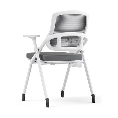 Modern Multi-Functional Mesh Conference Training Chair - Rectangular Foldable Ergonomic Office Chair With Stackable Writing Board For Home Office