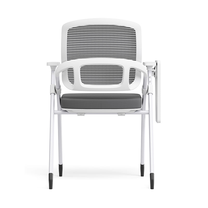 Modern Multi-Functional Mesh Conference Training Chair - Rectangular Foldable Ergonomic Office Chair With Stackable Writing Board For Home Office