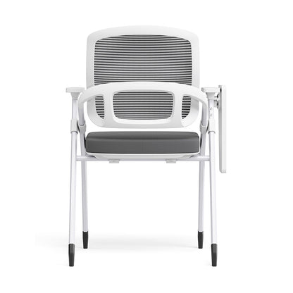 Modern Multi-Functional Mesh Conference Training Chair - Rectangular Foldable Ergonomic Office Chair With Stackable Writing Board For Home Office