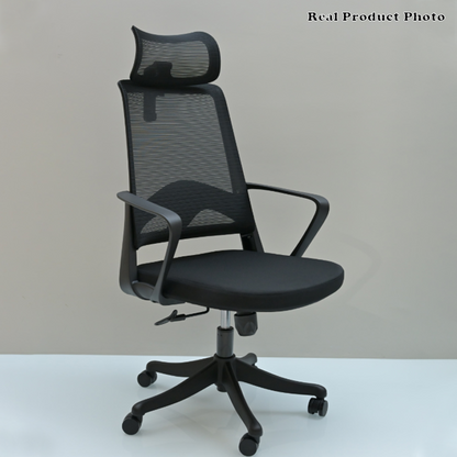 Modern Ergonomic High Back Mesh Office Chair - Rectangular Adjustable Headrest Lumbar Support Reclining Desk Chair For Home Office