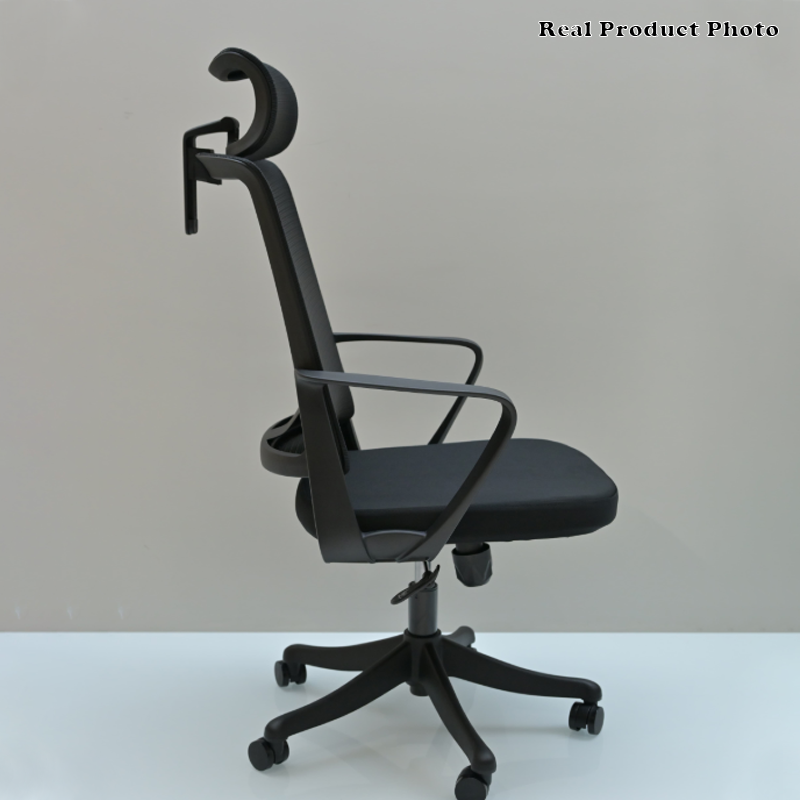 Modern Ergonomic High Back Mesh Office Chair - Rectangular Adjustable Headrest Lumbar Support Reclining Desk Chair For Home Office