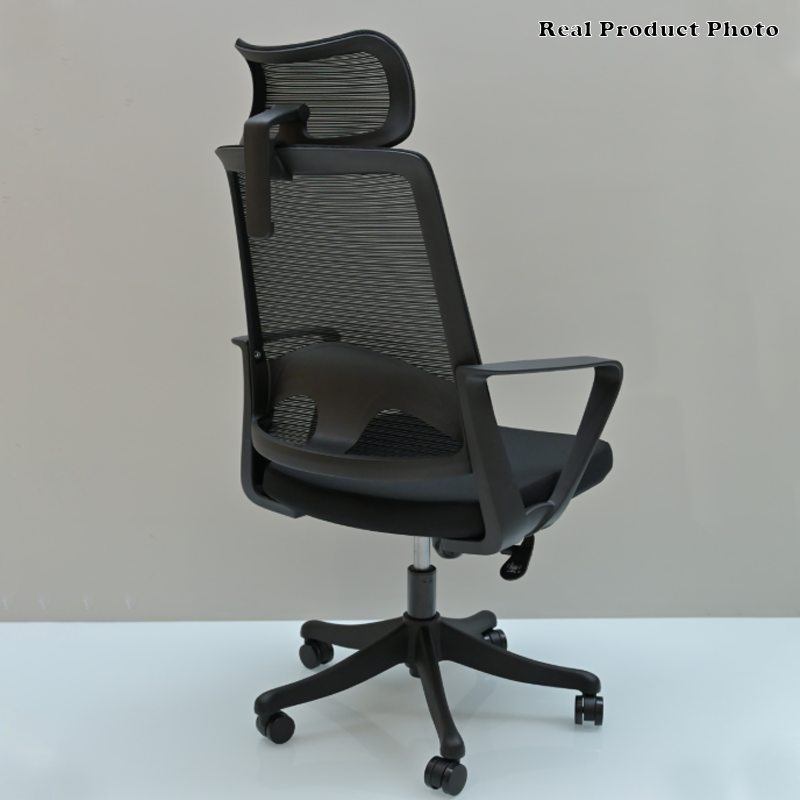 Modern Ergonomic High Back Mesh Office Chair - Rectangular Adjustable Headrest Lumbar Support Reclining Desk Chair For Home Office