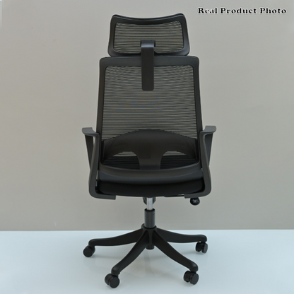 Modern Ergonomic High Back Mesh Office Chair - Rectangular Adjustable Headrest Lumbar Support Reclining Desk Chair For Home Office