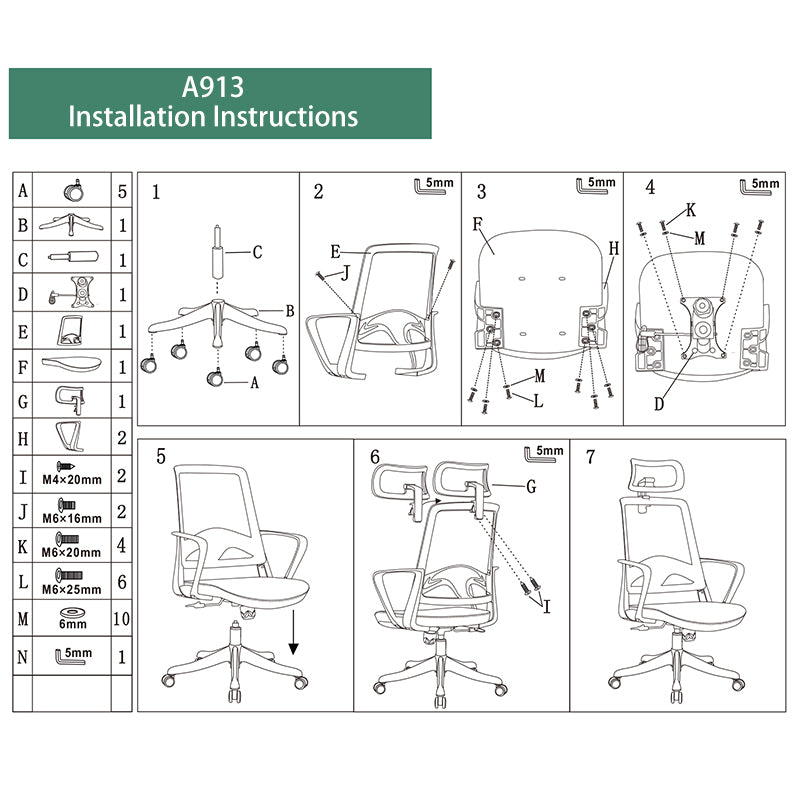 Modern Ergonomic Mesh High Back Office Chair - Rectangular Adjustable Headrest Lumbar Support Reclining Tilt Desk Chair For Home Office
