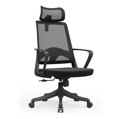 Modern Ergonomic High Back Mesh Office Chair - Rectangular Adjustable Headrest Lumbar Support Reclining Desk Chair For Home Office