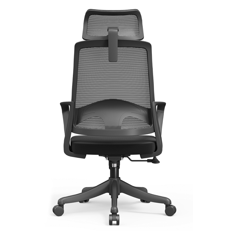 Modern Ergonomic High Back Mesh Office Chair - Rectangular Adjustable Headrest Lumbar Support Reclining Desk Chair For Home Office