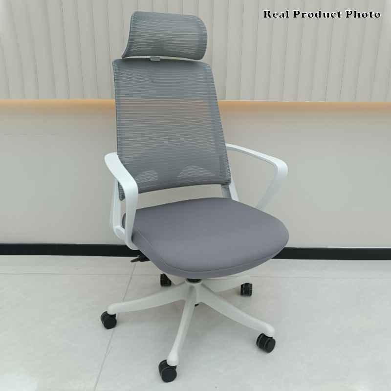Modern Ergonomic Mesh High Back Office Chair - Rectangular Adjustable Headrest Lumbar Support Reclining Tilt Desk Chair For Home Office