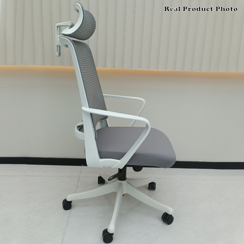 Modern Ergonomic Mesh High Back Office Chair - Rectangular Adjustable Headrest Lumbar Support Reclining Tilt Desk Chair For Home Office