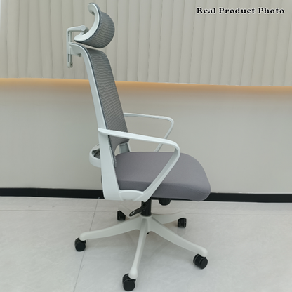 Modern Ergonomic Mesh High Back Office Chair - Rectangular Adjustable Headrest Lumbar Support Reclining Tilt Desk Chair For Home Office