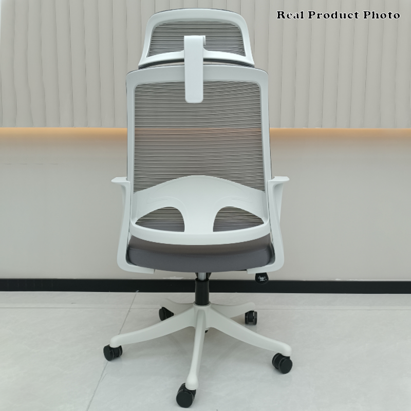 Modern Ergonomic Mesh High Back Office Chair - Rectangular Adjustable Headrest Lumbar Support Reclining Tilt Desk Chair For Home Office