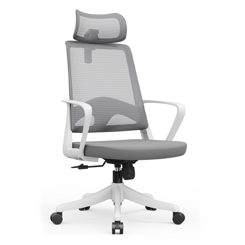 Modern Ergonomic Mesh High Back Office Chair - Rectangular Adjustable Headrest Lumbar Support Reclining Tilt Desk Chair For Home Office