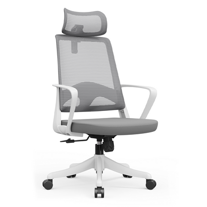 Modern Ergonomic Mesh High Back Office Chair - Rectangular Adjustable Headrest Lumbar Support Reclining Tilt Desk Chair For Home Office