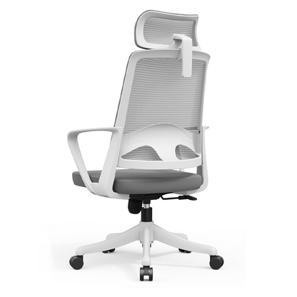 Modern Ergonomic Mesh High Back Office Chair - Rectangular Adjustable Headrest Lumbar Support Reclining Tilt Desk Chair For Home Office
