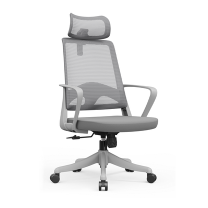 Modern High Back Breathable Mesh Office Chair - Rectangular Adjustable Headrest Lumbar Support Reclining Tilt Desk Chair For Home Office