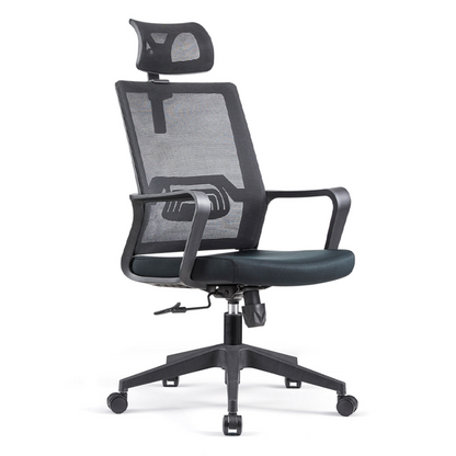 Modern High Back Breathable Mesh Office Chair - Rectangular Adjustable Headrest PU Casters Desk Chair For Home Office