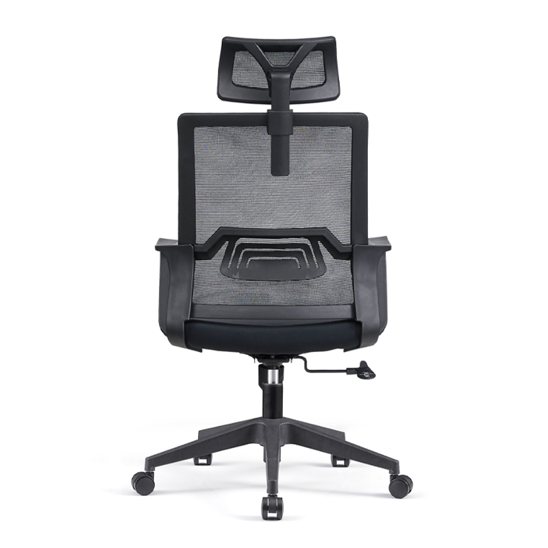 Modern High Back Breathable Mesh Office Chair - Rectangular Adjustable Headrest PU Casters Desk Chair For Home Office