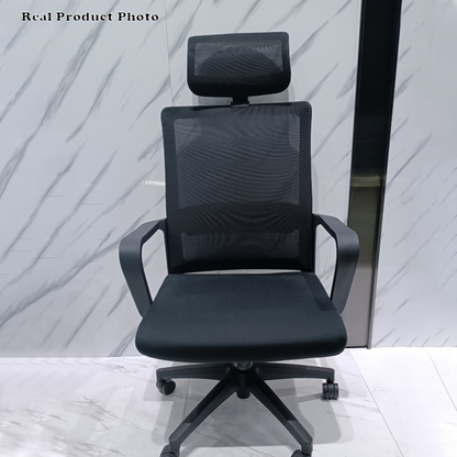 Modern Ergonomic High Back Breathable Mesh Office Chair - Rectangular Adjustable Headrest Desk Chair For Home Office