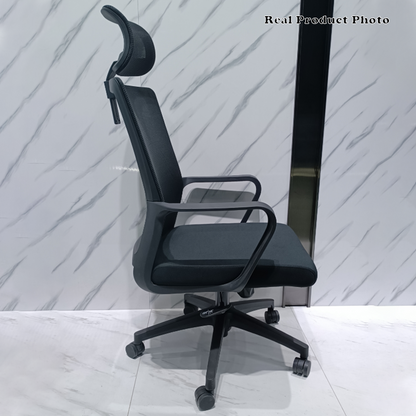 Modern Ergonomic High Back Breathable Mesh Office Chair - Rectangular Adjustable Headrest Desk Chair For Home Office