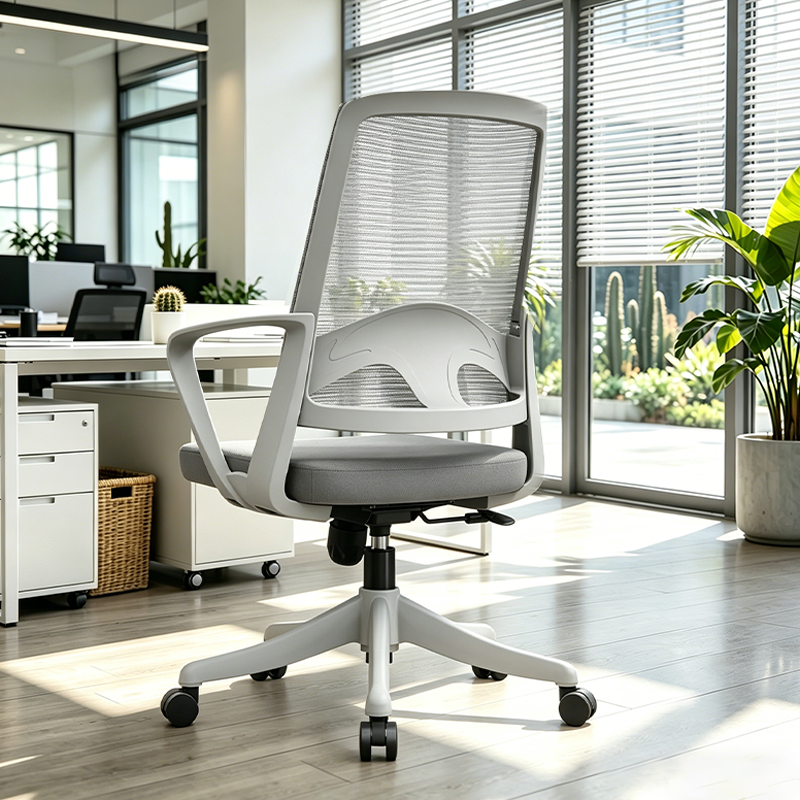 Modern Ergonomic High Density Foam Cushion Breathable Mesh Desk Chair - Rectangular Lumbar Support Mid Back Office Chair For Home Office