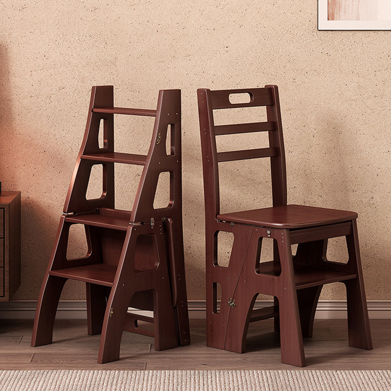 Contemporary Nordic Rectangular Trapezoidal Folding Bamboo Dining Chair Backrest For Dining Room