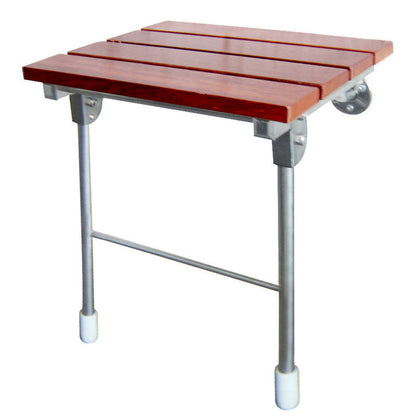 Modern Minimalist Rectangular Wall-mounted Design Wood Stainless Steel Shoe Bench Armless For Entryways