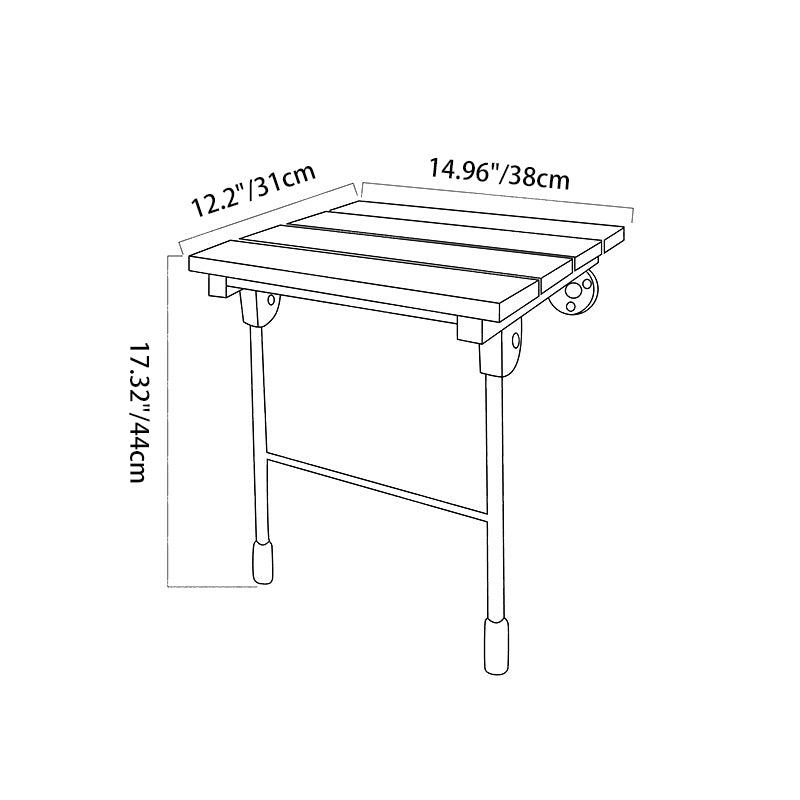 Modern Minimalist Rectangular Wall-mounted Design Wood Stainless Steel Shoe Bench Armless For Entryways
