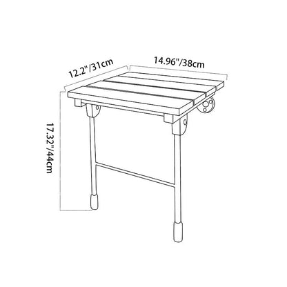 Modern Minimalist Rectangular Wall-mounted Design Wood Stainless Steel Shoe Bench Armless For Entryways