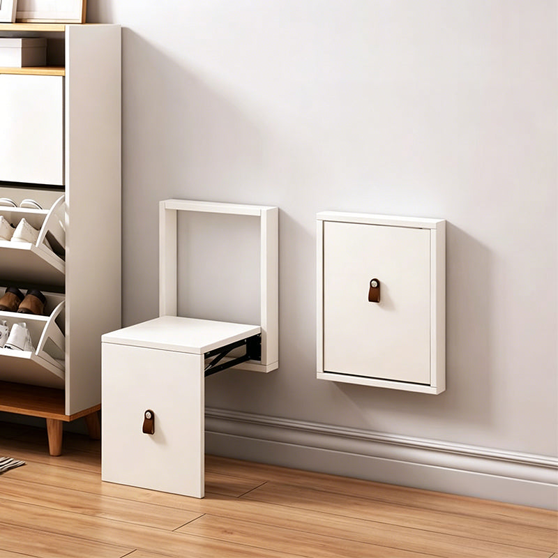Modern Minimalist Rectangular Wall-Mounted Eco-Board Folding Shoe Bench Armless For Entryways