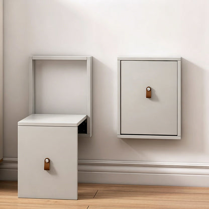 Modern Minimalist Rectangular Wall-Mounted Eco-Board Folding Shoe Bench Armless For Entryways