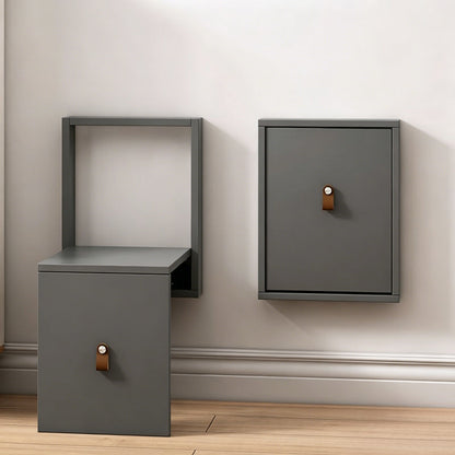 Modern Minimalist Rectangular Wall-Mounted Eco-Board Folding Shoe Bench Armless For Entryways