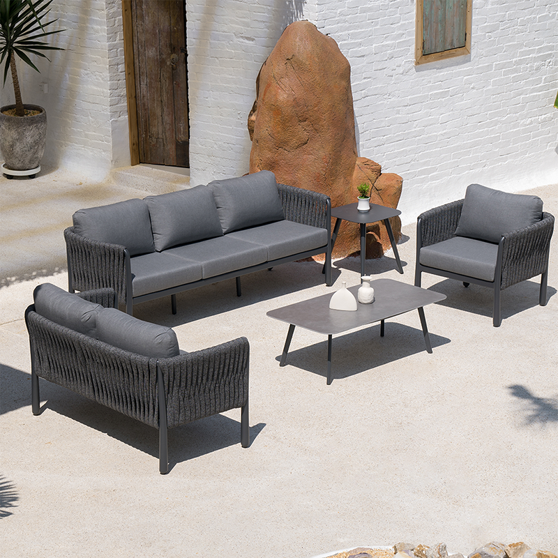 Modern Outdoor Garden Rope Sofa - 1/2/3 Seater For Balcony & Outdoor Patio
