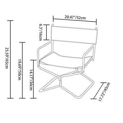 Art Deco Inspired Woven Folding Director’s Chair - Retro Plaid Fabric Portable Accent Chair For Outdoor Patio